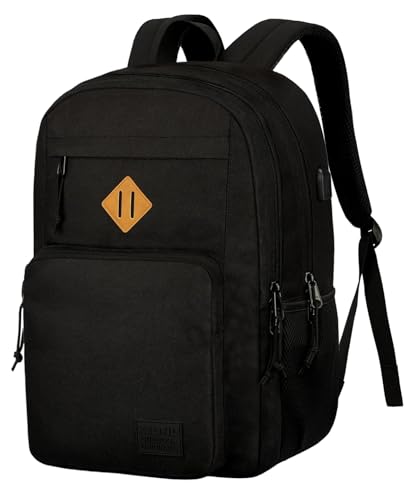 KEOFID Laptop Rucksack für Herren Damen, Großer Schulrucksack für Jungen, Mädchen und Teenager, Anti-Diebstahl Computer Ruck sack, 15,6 Zoll Laptop, Handgepäck Rucksack(Schwarz)