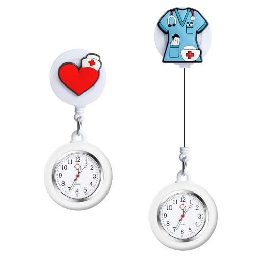 Vicloon Krankenschwester Armbanduhr Einziehbare, 2 Pcs Schwesternuhr