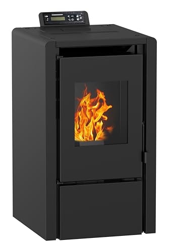 NEMAXX® PC5 Pelletofen 5,3 kW bis 120 m³ – Pelletheizung & Elektrokamin mit ECO-Modus, Wi-Fi Ready, Multifunktionsdisplay, Fernbedienung & Überhitzungsthermostat – Energieeffizienzklasse A+ – Schwarz