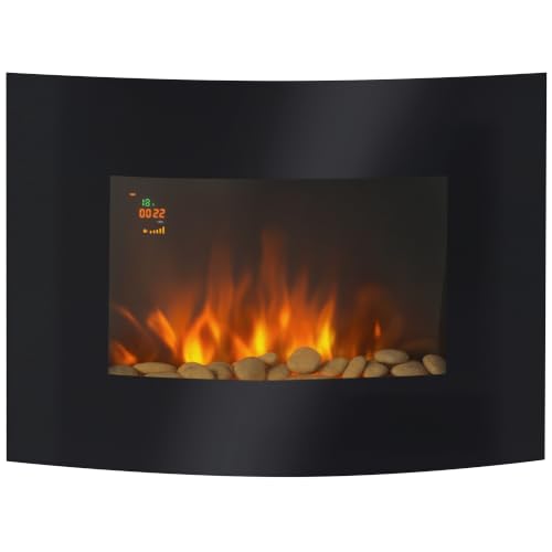 HOMCOM Elektrokamin Kamin Kaminofen Elektrischer Wandkamin 65 x 11,4 x 52cm