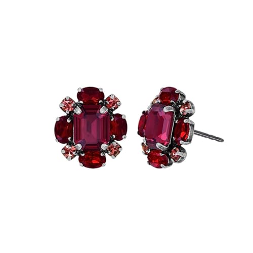 Konplott: Ohrstecker Strictly Beautiful, edle, aufwendige Entourage-Ohrstecker, für Damen/Frauen (rot)