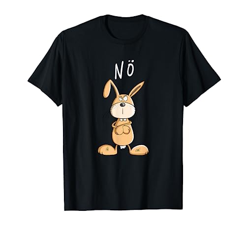 Nö Statement Kaninchen I Nein Hase Fun Tiermotiv Comic T-Shirt