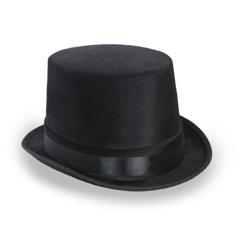 Wildarms Schwarzer Zylinder für Herren, schwarzer Magier-Partyhut für Erwachsene, viktorianisches Kostüm, Hüte für Cosplay, Halloween, Karneval, Einheitsgröße