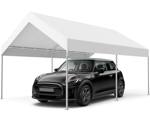 MasterCanopy 3 x 4,5 m verzinkter Stahl Garagenzelt Lagerzelt Gerätehaus Carport PE Dach, Weiß