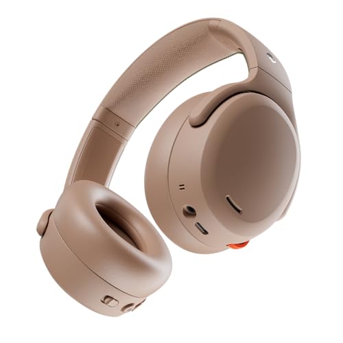 Skullcandy Crusher ANC 2 Wireless Bluetooth Over-Ear-Kopfhörer, Multisensorischem Bass, Active Noise Cancelling, 60 Stunden Akkulaufzeit - Beige