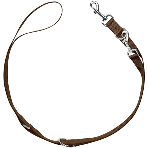 Hunter verstellbare Hundeführleine London, 3-Fach verstellbare Nylon Hundeleine, reißfestes Polyester, leicht & formstabil, Farbe: braun, Größe: 10/200