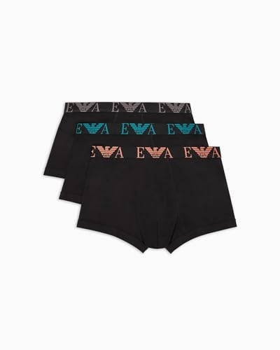 Emporio Armani Herren 3-Pack Trunk Badehose, Black/Black/Black, XL EU