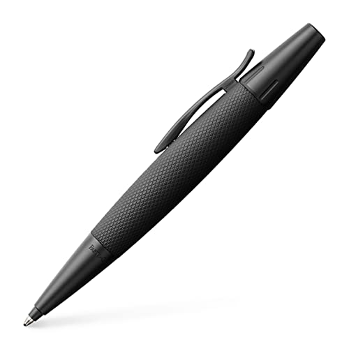 FABER-CASTELL - Kugelschreiber e-motion Pure Black, Mine B | Komplett schwarzes Design mit Großraummine und Geschenkverpackung