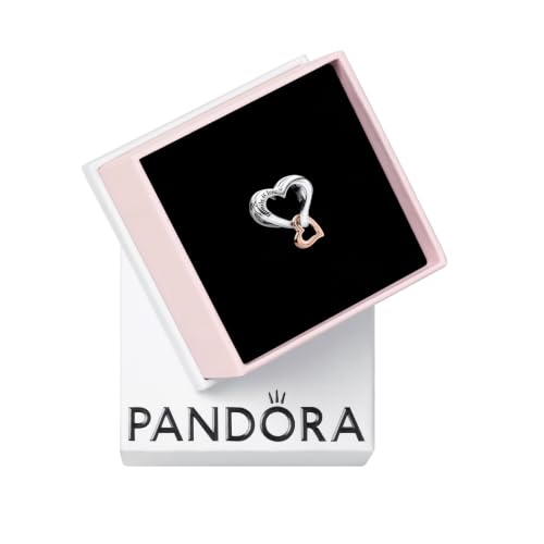PANDORA Moments Bicolor Offen gearbeitetes Unendlichkeits-Herz Charm mit rosevergoldeter Metalllegierung Moments Collection, kompatibel Moments Armbändern, 782642C00