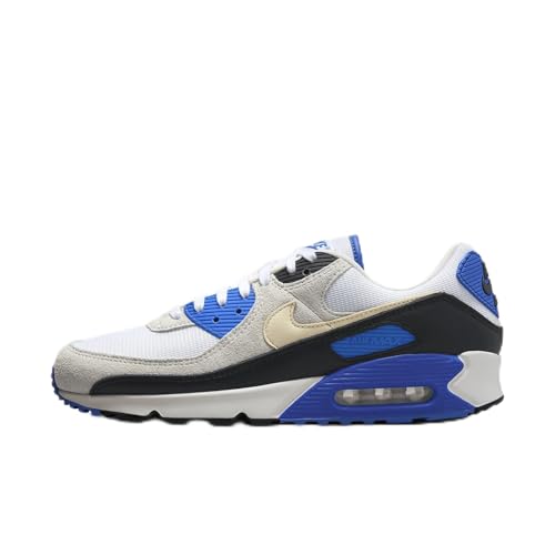 Nike HF3449-100 Air Max 90 Premium Men White/Khaki-Racer Blue-Black EU 39