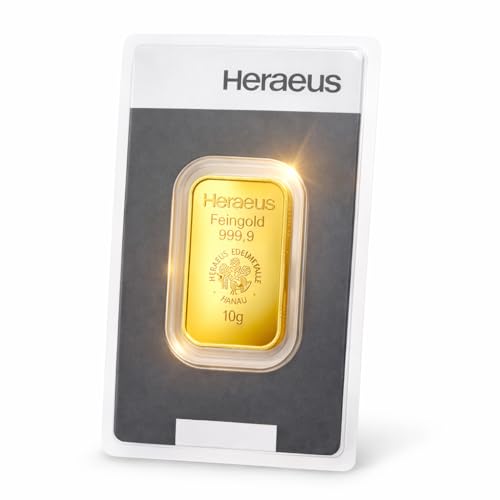 Heraeus Goldbarren, 999.9 Feingold, 10g, LBMA-zertifiziert