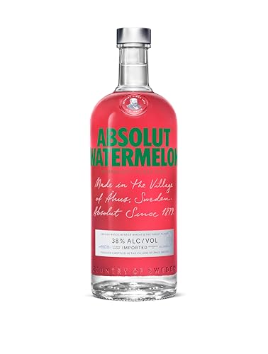 Absolut Vodka Watermelon, Edler und extrem reiner Premium-Vodka aus Schweden, mit Wassermelonen-Geschmack, in ikonischer Apotheker-Flasche, 1 L