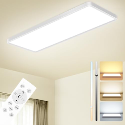 Peasur LED Deckenleuchte Flach 58x20cm 3000K-6500K mit Fernbedienung