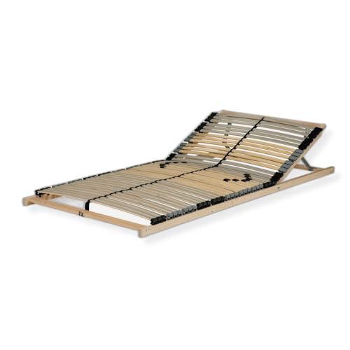 Sleepneo Lattenrost 90x200 cm - Kopfteil verstellbar 42 Latten 7-Zonen Traglast ca. 150 Kg Birken und Buchenschichtholz Selbstmontage Made in Germany