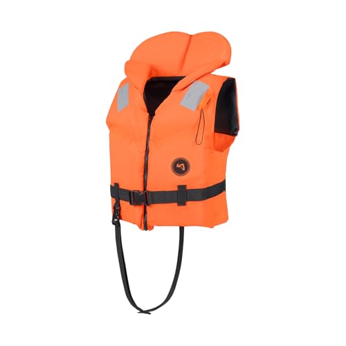 MESLE Rettungsweste 100N ohnmachtsicher nach DIN EN ISO 12402-4 | Schwimmweste für Kinder & Erwachsene 10–120 kg | Signalpfeife, Reflektoren, Drainagelöcher | ideal für Boot, Segeln & Wassersport