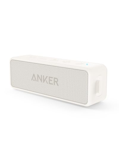 Anker soundcore 2 Bluetooth Lautsprecher, Fantastischer Sound, Enormer Bass mit Dualen Bass-Treibern, 24h Akku, Verbesserter IPX7 Wasserschutz, Kabelloser Lautsprecher für iPhone, Galaxy usw.
