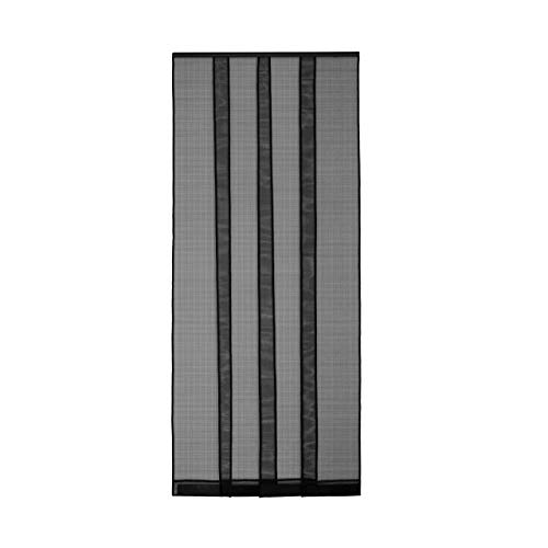 APANA - schwarzes Fliegengitter mit Lamellen inklusive Klemmleiste - Insektenschutz zum Zuschneiden für Türen bis 100cm x 220cm - Lamellenvorhang mit Gewichten