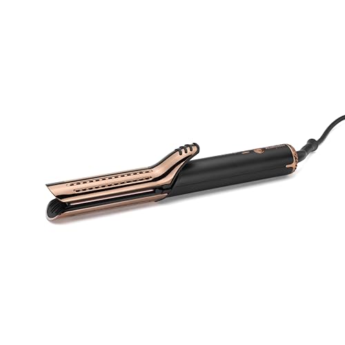 BaByliss Curl Styler Lustre, Innovativer Lockenstab mit integrierten Heizplatten und Kühlluft-Funktion C115E, Titan, Keramik