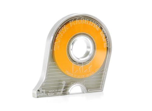 Tamiya 300087030 - Masking Tape mit Abroller, 6 mm x 18 m, Gelb, Verschieden
