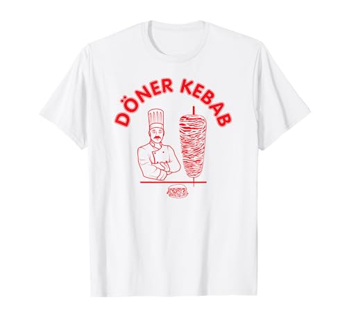 Döner Schaschlik-Shirt, Schaschlikkoch & Schaschlikspieß & Sandwich-Logo T-Shirt