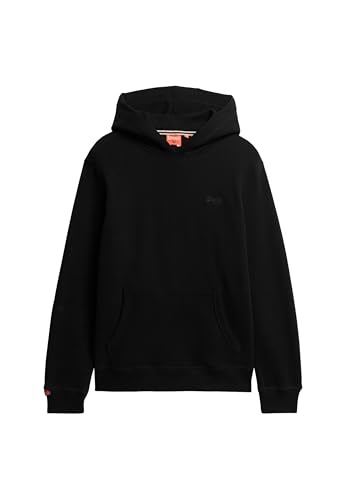 Superdry Herren Leicht aufgerautes Essential Logo Hoodie Schwarz XL