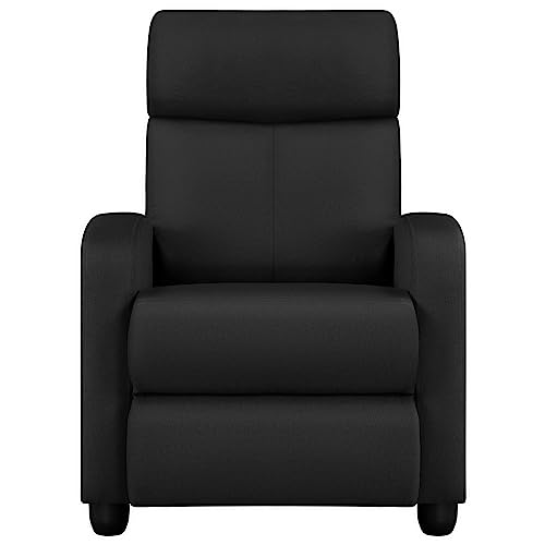 Yaheetech Relaxsessel Fernsehsessel Einzelsofa Ruhesessel mit Verstellbarer Beinablage Liegesessel aus Leinenstoff Schwarz
