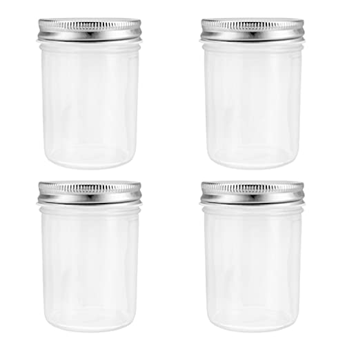 BESTonZON 4Pcs Glas Gl?Ser Breiten Mund Ball Mason Gl?Ser Einmachgl?Ser K¨¹Che Kanister Lebensmittel Lagerung Container Multi- Funktionale Abdichtung Gl?Ser f¨¹r Hoeny Tee Kaffee 500Ml