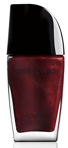 Wet n Wild, Wild Shine Nail Color, Nagellack ohne Formaldehyd, Toluol und Phthalate, langanhaltende Formel die schnell trocknet, Burgundy Frost