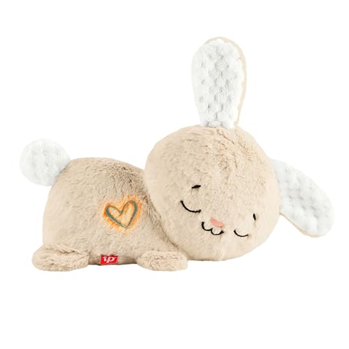 Fisher-Price Schlummer Häschen - tragbares Plüschspielzeug mit Musik und Licht für Neugeborene, Baby Spielzeug ab Geburt, Babyparty und Neugeborenen Geschenk, HXG97
