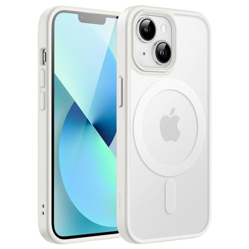 JETech Magnetisch Hülle für iPhone 13 Mini 5,4 Zoll Kompatibel mit MagSafe, Durchscheinende Matt Handyhülle Rückseite Dünn Stoßfest Schutzhülle (Polarstern)