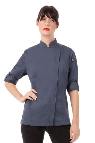 Chef Works Hartford Cool Vent Kochmantel für Damen, Blau, Small