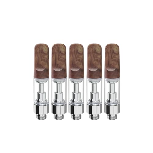 CannBro Einweg-Verdampfe,510er Gewinde,Ohne Nikotin/Ohne Flüssigkeit,Lebensmittelgeeignet · Kindersicher · Ideal Für CBD (Echtholz, 0.5ml, 5 Stück)
