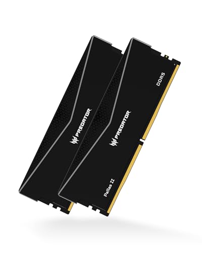 Acer Predator Pallas II DDR5 RAM 32GB (16GBx2) 6000MHz CL36 - für Intel XMP 3.0 & AMD Expo - PC Computer Gaming Arbeitsspeicher - Schwarz