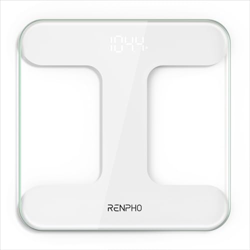 RENPHO Personenwaage Digital, Waage Personen mit heller LED-Anzeige, sehr genau bis 0,1 lb, Batterien enthalten, 400 lbs/180kg Kapazität, Core TS