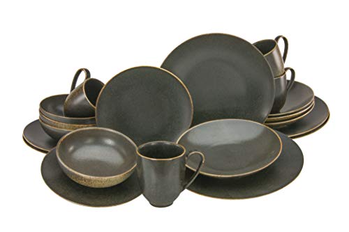CreaTable, 22408, Serie RUSTY, 20-teiliges Geschirrset, Kombiservice aus Porzellan, spülmaschinen- und mikrowellengeeignet, Qualitätsproduktion