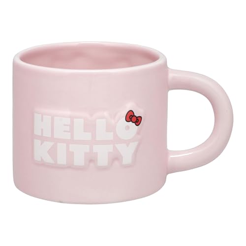 Paladone Hello Kitty Pastellrosa Tasse, offiziell lizenzierte Sanrio 400ml große Keramik-Kaffeetasse für Tee und heiße Schokolade, Kawaii Geschenk für Mädchen, Frauen, Teenager