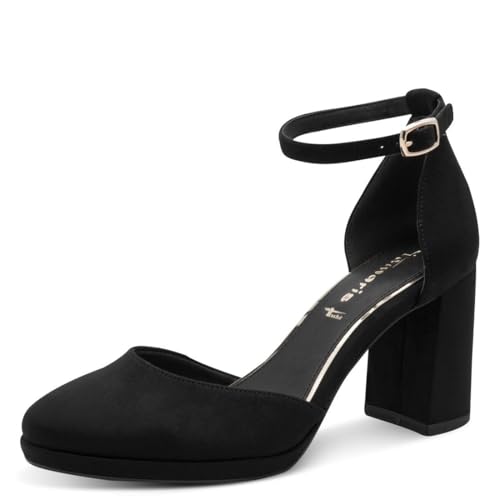 Tamaris Damen Pumps mit Blockabsatz, schwarz, 39 EU