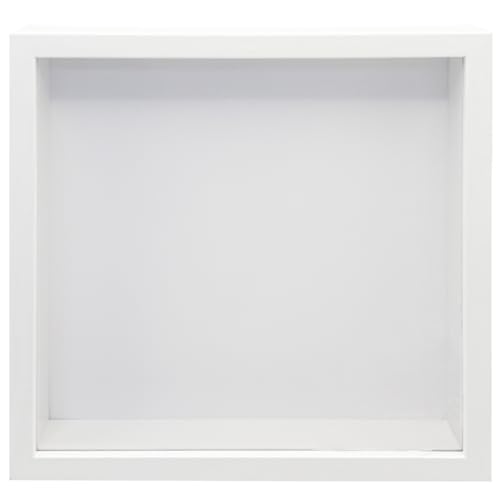 hurifeng 3D Bilderrahmen zum Befüllen - Weißer MDF Holzrahmen für A4 und 8 Zoll Fotos - DIY Trockenblumen, Erinnerungsstücke, Medaillen, Geschenke, Wand- und Tischmontage (Weiß, 20.2x20.2)