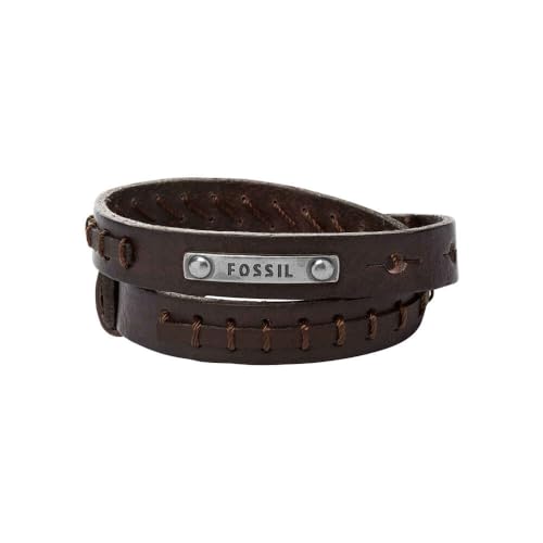 Fossil Armband Für Männer Vintage Casual, Double Wrap Gesamtlänge: 480mm Braun Lederarmband, JF87354040