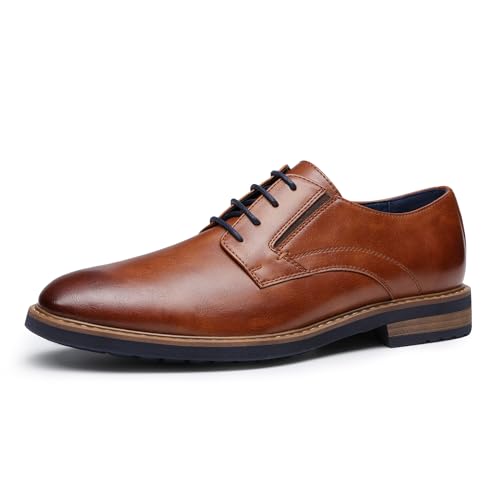Bruno Marc Herren Anzugschuhe Klassische Business Schnürhalbderby ins Büro leicht und bequem,Size 43,Braun,BMEMOX2502