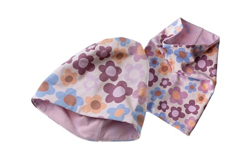 Jacob's - Die Babymoden-Manufaktur Baby Kinder Beanie Wendebeanie & Schlauchschal Blumen im Set