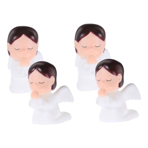 ABOOFAN 4 Stück Miniatur-Figuren, Engel für Kuchen, Dekoration für Kuchen, Geburtstag, Hochzeit, Deko-Artikel für Haus