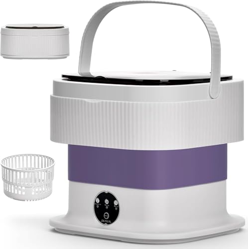 OHFAMO Mini Waschmaschine Faltbar Tragbare Waschmaschine – 10L Folding Waschmaschine mit Schleuderfunktion, Touchscreen & 3 Waschmodi, Tragbare Campingwaschmaschine für Reisen, Studenten, Wohnmobil