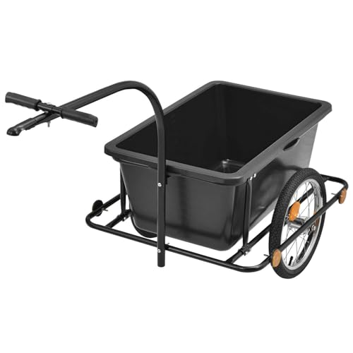 MAT-COMPANY Fahrradanhänger Lastenanhänger Handwagen Transportanhänger 153 × 71 cm bis 150 kg Stahl Kunststoff Gummi Schwarz