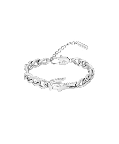 Lacoste Gliederarmband Für Männer und Frauen Kollektion CROCODILE aus Edelstahl mit einem Charm in Form eines Krokodils - Erhältlich aus Gold oder Silber