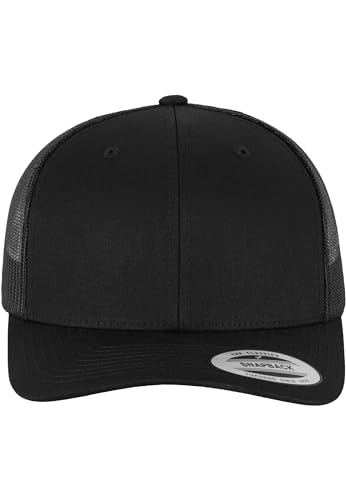 Flexfit Unisex Retro Trucker Cap, Klassische Trucker Cap mit Mesh-Rückseite, one Size, Black