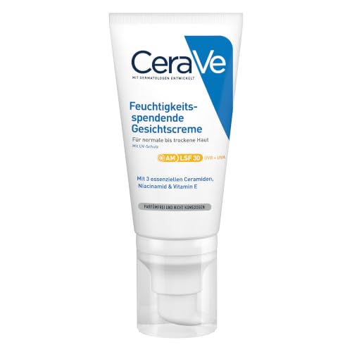 CeraVe Feuchtigkeitsspendende Gesichtscreme LSF 30, UVA- & UVB-Schutz, 50ml