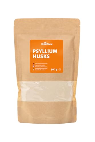 RheinNatur Flohsamenschalen 500 g - Fein gemahlenes Pulver - Reich an Ballaststoffen, ideal zum Backen