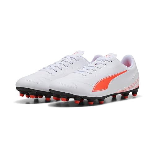 Puma Vitoria II Fg/AgFußballschuh für Herren, Puma Weiß, leuchtendes Rot, 42 EU