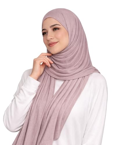 HENKi 100% Baumwolle Cotton Hijab Jersey Kopftuch-Frauen Premium (lilac grau #15)